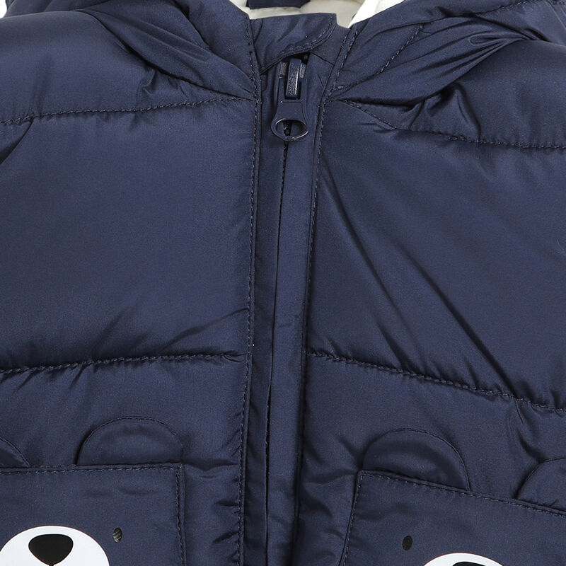 Boys Dark Blue Solid Woven Jacket image number 2